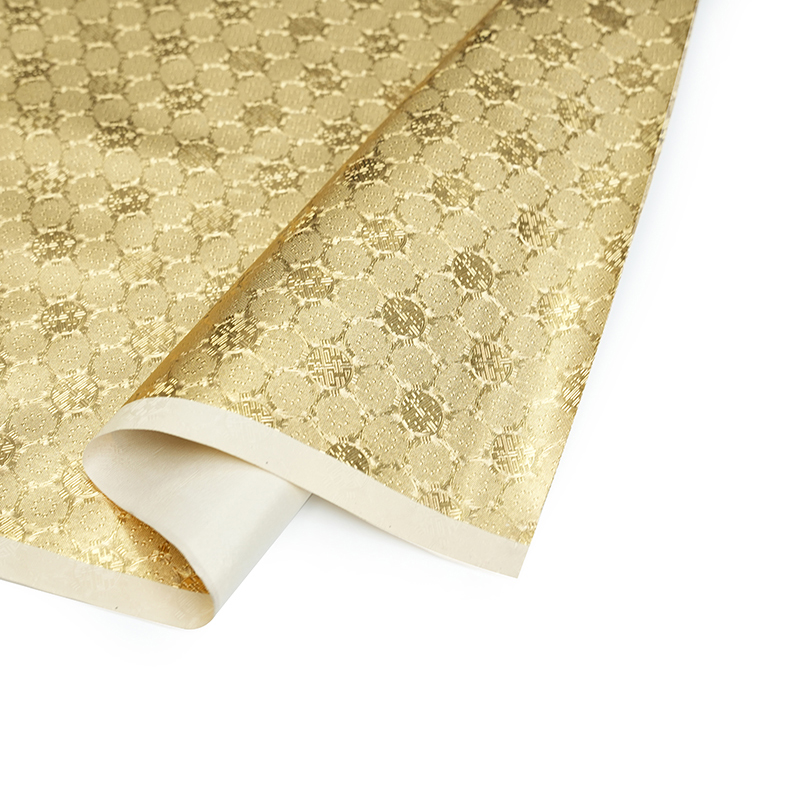 バッグ用の光沢のある金色のフェイクレザー