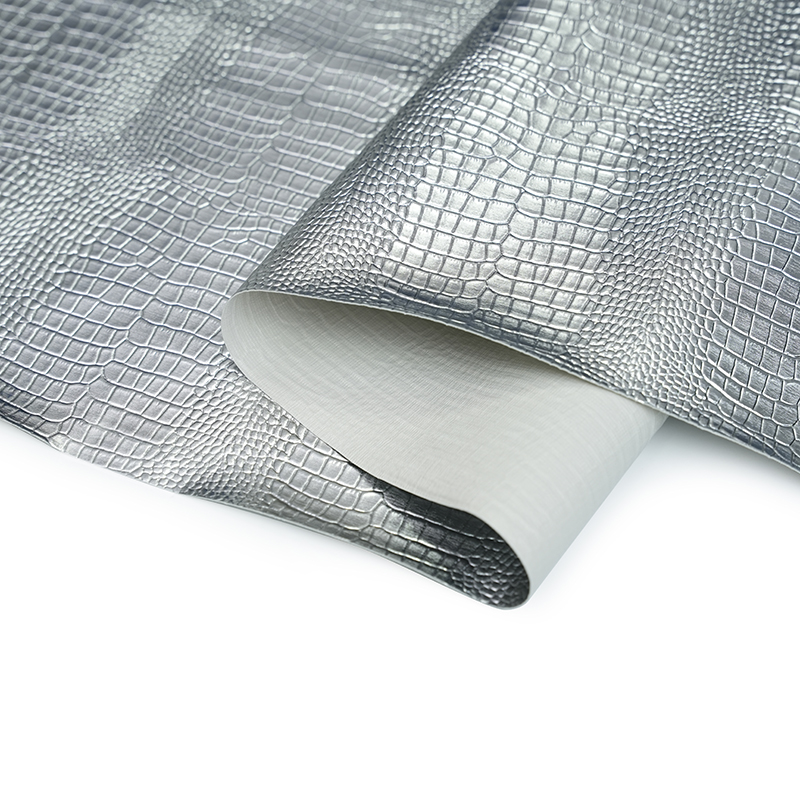 バッグ用のシルバーメタリック人工革